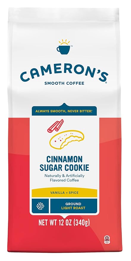 Cameron's Coffee Roasted Ground Coffee Bag, Flavored, Cinnamon Sugar Cookie, 12 Ounce