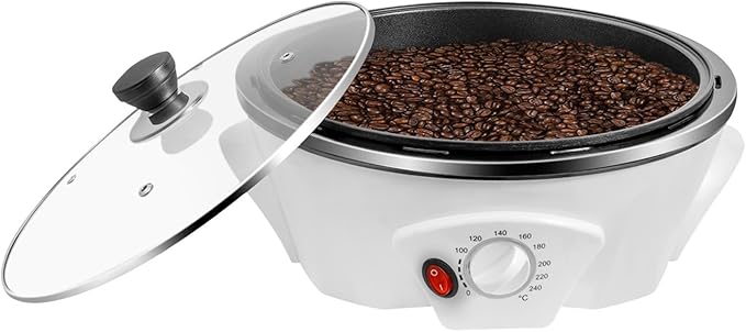 500g Coffee Roaster 800W Electric Coffee Bean Roaster with Non-stick Pan, 32℉-464℉ Temperature Adjustable Auto-matic Nuts Coffee Bean Roaster for Homes, Cafes, Hotels 110V
