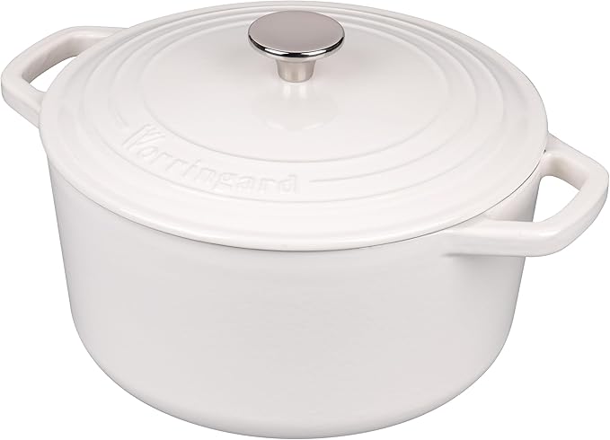Enameled Cast Iron Dutch Oven Pot with Lid, for Bread Baking, Round Bread Oven- include Sourdough Bread Baking Supplies Set, 4.5QT, White