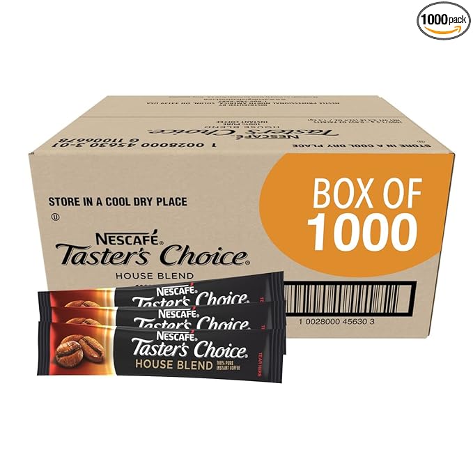 Nescafe Instant Coffee Packets, Taster's Choice Light Roast, Bulk Pack, 1.5 g Packets (Pack of 1000)