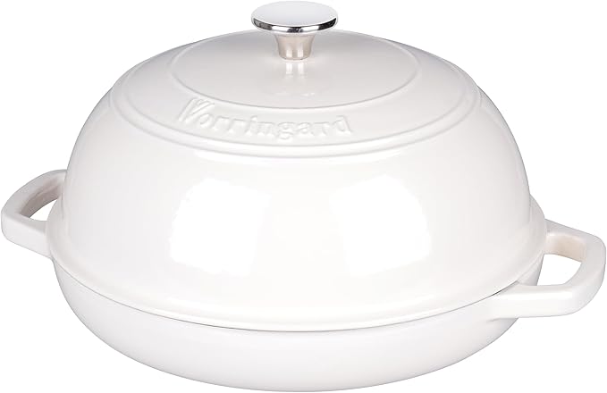 Enameled Cast Iron Dutch Oven Pot with Lid, Bread Oven for Sourdough Bread Baking, Dutch Ovens with Bread Proofing Basket& Baking Supplies Set, 6 Quart, White