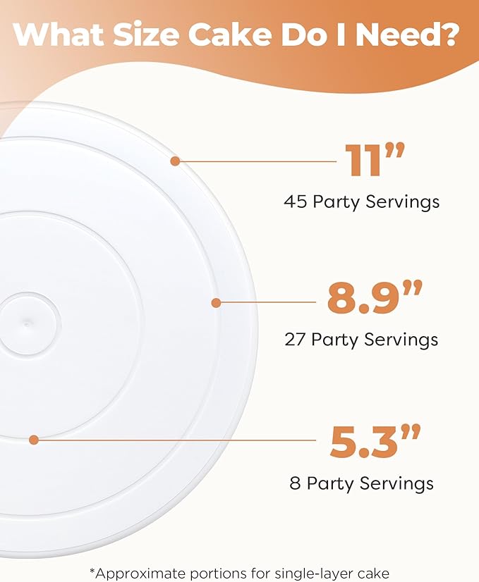Kootek Cake Stand, 11 Inch Rotating Cake Turntable for Decorating, Display & Baking, Smooth Revolving Spinner Stand (White)