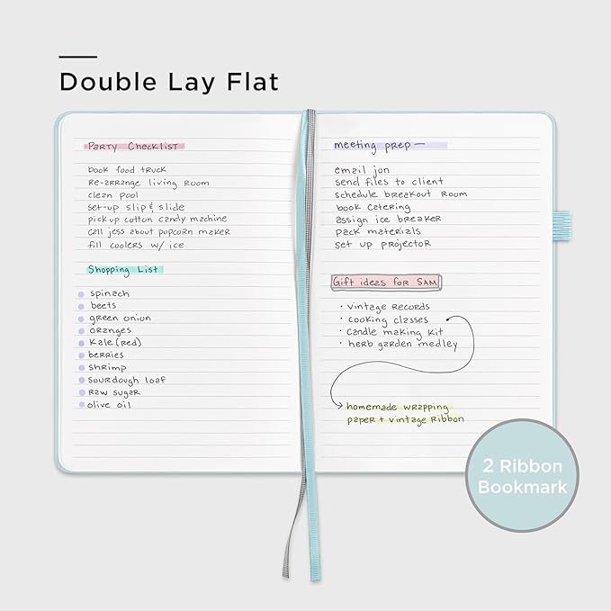 &And Per Se Lined Journal Notebook, 160 Pages, A5 5.7 x 8 inches College Ruled Thick Paper Notebook Journals for Writing, Hardcover Notebooks for Women Men Office School (1 Pack, Cyan)
