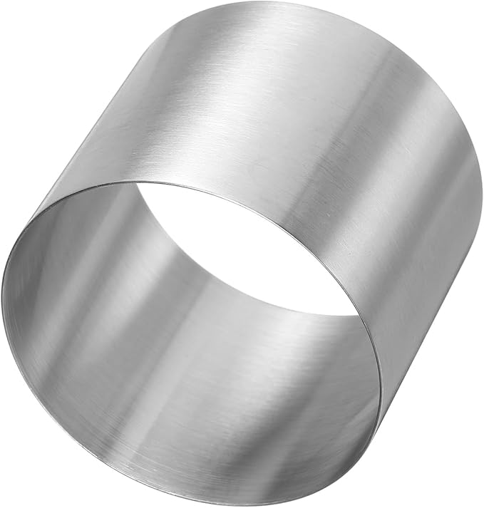 HARFINGTON Round Cake Ring 2.36 x 2 Inch Seamless Stainless Steel Pastry Mousse Dessert Ring Mirror Coating for Baking Cooking Making Tool