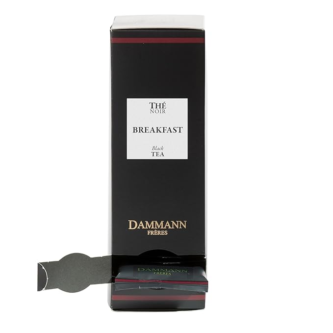 Dammann Freres Satchets, Breakfast Tea Bags, Premium Gourmet French Black Tea, Individually Wrapped, 24 Count (Single Pack)