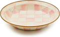 MACKENZIE-CHILDS Enamel Pie Plate, Ovenproof Pie Pan for Cooking and Serving, Pink-and-White Rosy Check