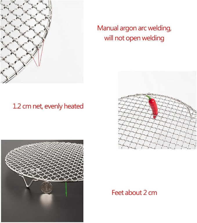 11" Round Cooling Rack Baking 304 Stainless Steel Versatile Steaming Grilling Fit Air Fryer,Cake Pan, Oven