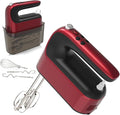 9-Speed Digital Hand Mixer Electric, 400W DC Motor, Hand Mixer electric Handheld with Snap-On Storage Case, Touch Button, Turbo Boost, 5x Stainless Steel Accessories (Red)