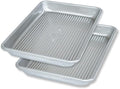 USA Pan Bakeware Mini Sheet Baking Pan Warp Resistant with Nonstick Quick Release Coating, Aluminzed Steel, Set of 2