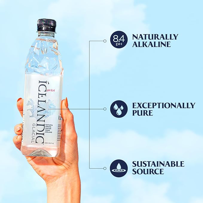 Icelandic Glacial Natural Spring Alkaline Water, 11.16 Fl Oz (30 Count)