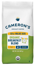 Cameron's Coffee Roasted Whole Bean Coffee, Organic Breakfast Blend, 32 Ounce