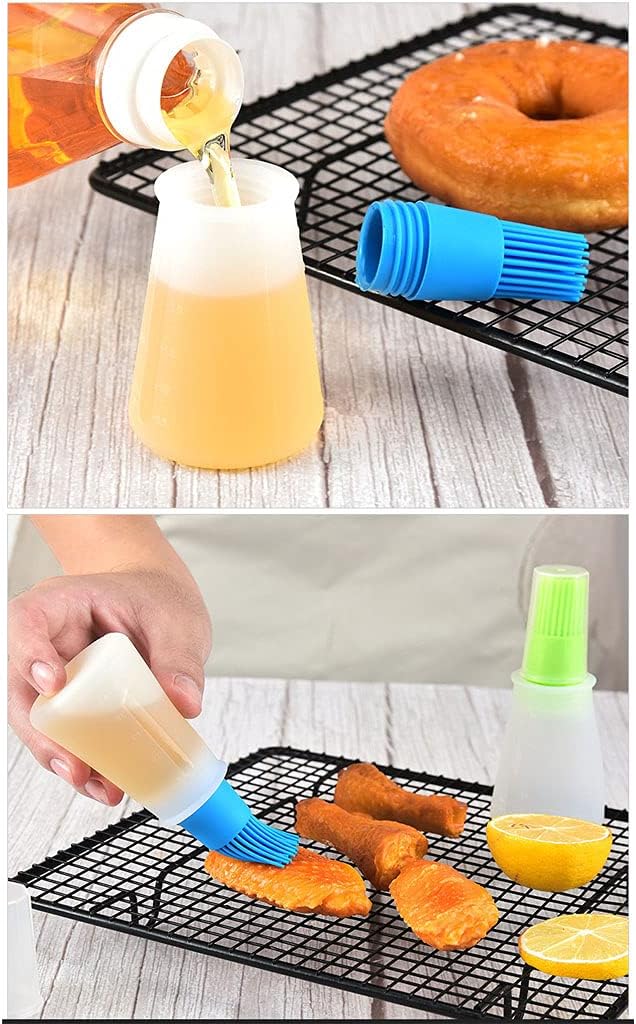 Silicone Oil bottle brush，BBQ/Pastry Basting Brushes,Silicone Cooking Grill Barbecue Baking Pastry Oil/Honey/Sauce Bottle Brush (4 PCS,Multicolor)