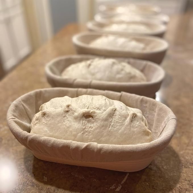 Banneton Bread Proofing Basket, 2 Pack 10 Inch Oval Sourdough Proofing Basket, Sourdough Bread Baking Supplies for Making Baking Fermentation Food Storage Tools