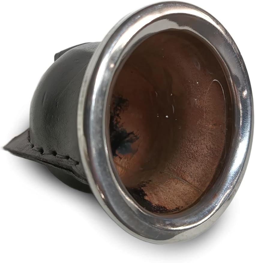 Handcrafted yerba mate gourd (mate cup) authentic calabash, leather wrapped, perfect for Argentinian or Uruguayan mate. Includes stainless steel bombilla for a true yerba mate experience (camionero)