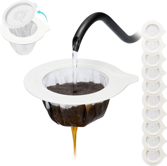 Portable Pour Over Coffee Dripper Reusable Coffee Filters Pour Over Coffee Maker for Camping Coffee, Travel Coffee Maker (50, white)