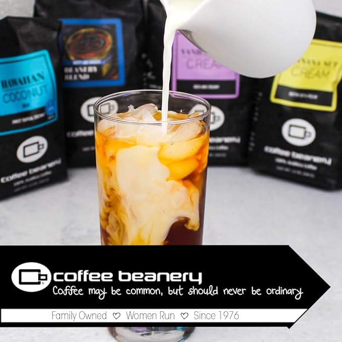 Coffee Beanery Vanilla Macadamia Nut Flavored Coffee, 1-1.75oz Try Me Size Coffee Sampler, Light-Medium Roast