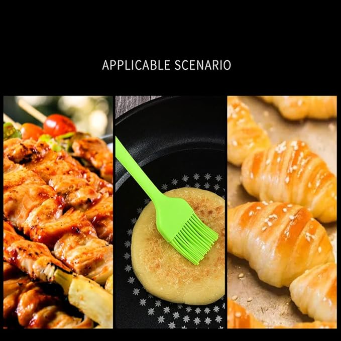 Silicone brush, Oil Brush for BBQ Kitchen Cooking Baking and Grilling (2 PCS,yellow)
