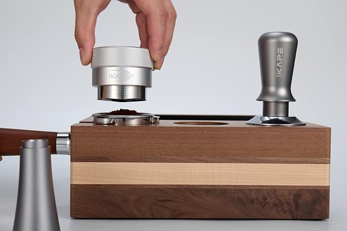 IKAPE Coffee Products, 53MM Coffee Distributor, Gravity Adaptive Espresso Distributor Fits All 54MM Espresso Portafilter, Compatible with 54MM Breville Bottomless Portafilter (Silver)