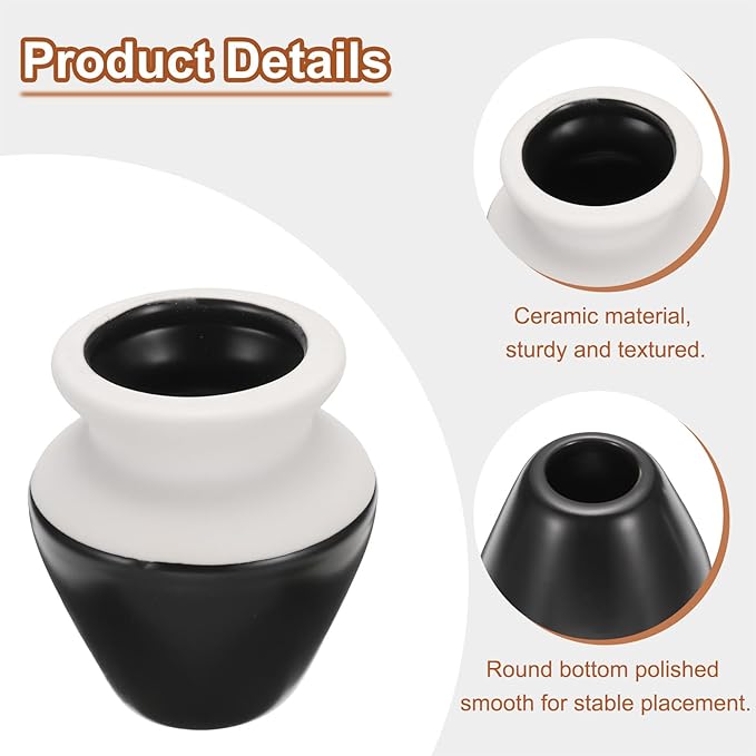 HARFINGTON Ceramic Chasen Stand 73mm Matcha Whisk Holder Teas Set Whisks Stand Traditional Matcha Tea Chasen Holder Tea Set Accessories for Tea Tasting, Black White
