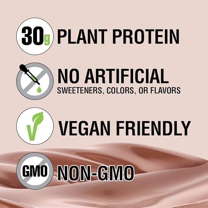 Lean Body Ready-to-Drink, Plant-Based Vegan Chocolate Protein Shake, 30g Protein, No Artificial Flavors, Sweeteners or Colors, Non GMO, Gluten Free, Premium Pea & Rice Blend (Pack of 12)