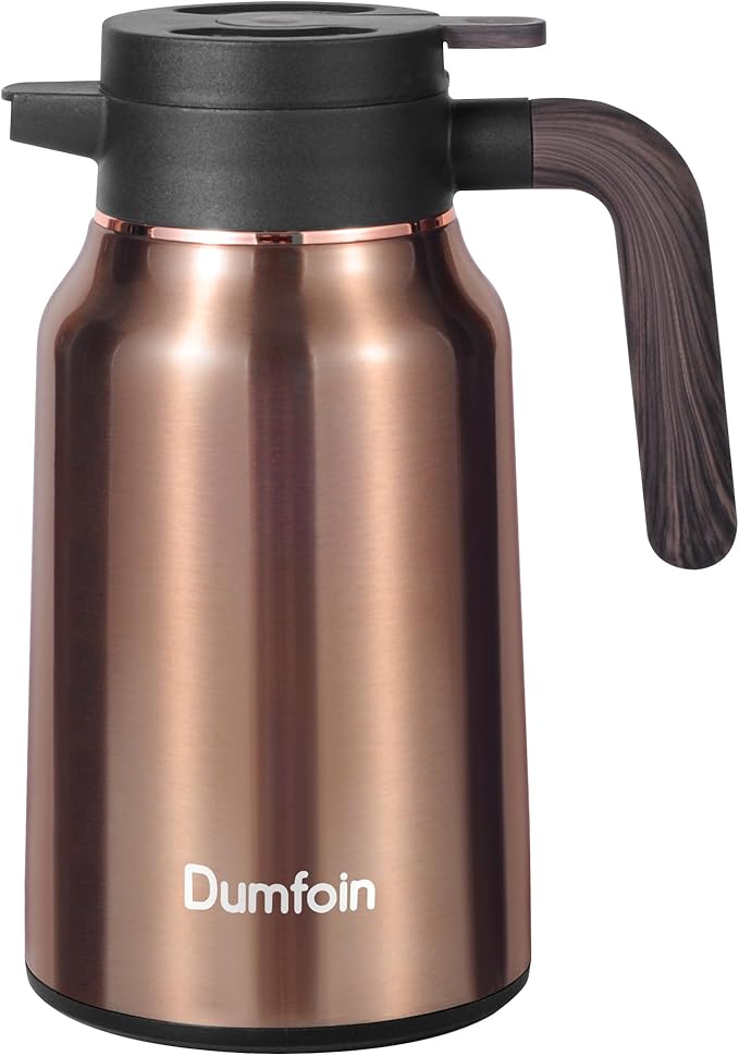 Carafes for Hot Liquids 51 oz - 12 Hour Stainless Steel Thermal Coffee Carafe-Insulated Coffee Carafes For Keeping Hot/Cold Coffee, Tea, Water, 1.5 Liter Beverage Dispenser(Gold)