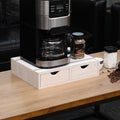 Kitchen Storage Organizer with 2 Drawers for Coffee Brew K Cup/Coffee Pod Holder - Office Organization Drawer for Desk, Multi-Purpose Mini Wood Cabinet Countertop Stand Shelf CF1D2C White