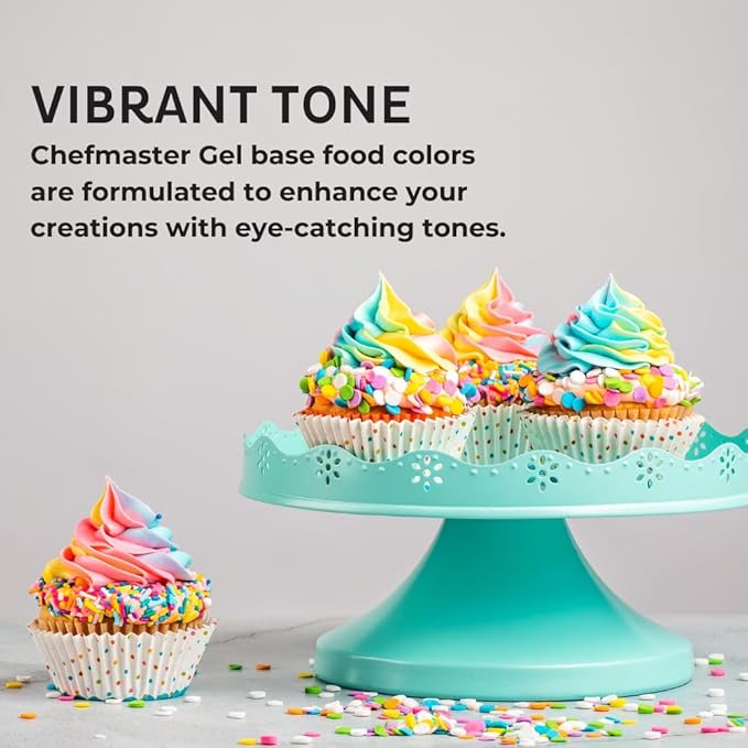 Chefmaster Christmas Red Gel Food Coloring | Vibrant Color | Professional-Grade Dye for Icing, Frosting, Fondant | Baking & Decorating | Fade-Resistant | Easy-to-Use | Made in USA | 20 oz