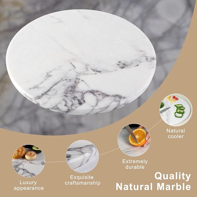 Koville Milas Lilac Marble Cutting Board for Kitchen, 16" Large Marble Cheese Serving Board for Baking, Charcuterie, Pastry, Trivet, Non-Stick Heat Resistant Stone Cutting Boards for Kitchen Counter