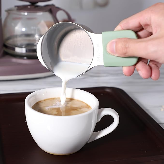 Magnetic Measuring Cups and Spoons Set Including 8 Stainless Steel Stackable Magnetic Measuring Cup 8 Magnetic Measuring Spoon with Leveler for Dry Liquid Ingredient