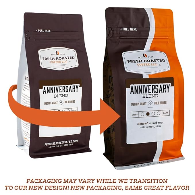 Fresh Roasted Coffee, Dark Brazil, 12 oz, Med-Dark Roast, Kosher, Whole Bean