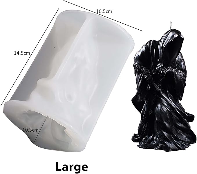 6 Inch Shadow Man Candle Mold Skull Head Candle Mold Skull Candle Making Molds Sword Man Soap Making Molds Silicone Mold for Candles Resin Mold Chocolate Silicone Mold Chocolate Mold