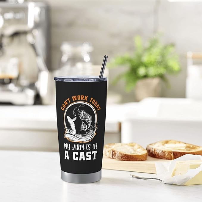 Fishing Gifts for Men 20 Oz Stainless Steel Tumbler, Gifts for Fisherman, Fisherman Gift for Men, Fish Coffee Mug