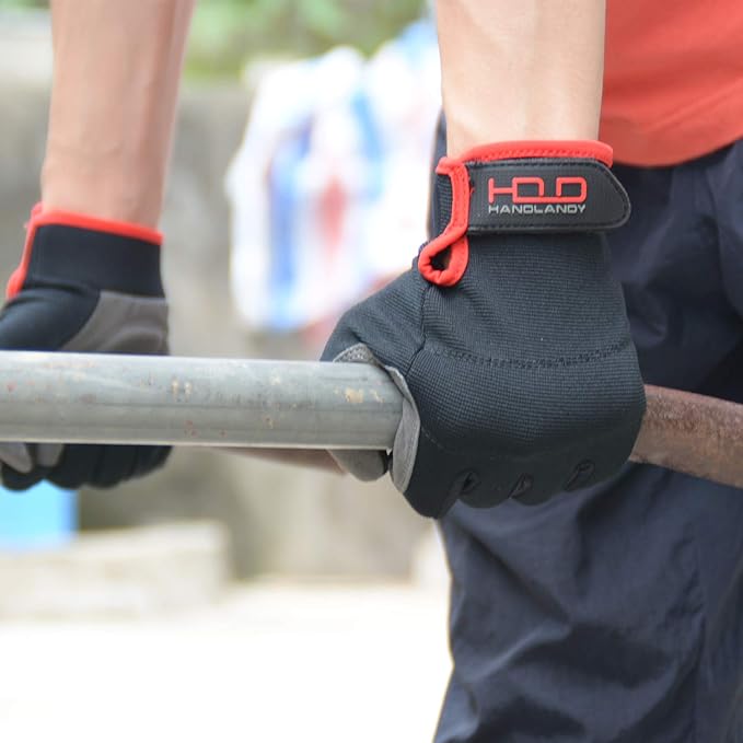 HANDLANDY Work Gloves for Men & Women, Utility Mechanic Working Gloves Touch Screen, Flexible Yard Work Gloves