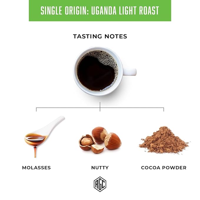 Real Good Coffee Company Uganda Light Roast Coffee Beans - 2 Lb Single-Origin Arabica - Grind at Home, Brew Your Way - Uganda Coffee Whole Bean