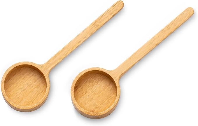 Wooden Coffee Scoop Measuring Scoop for Spices and Glass Jars with Bamboo Lids