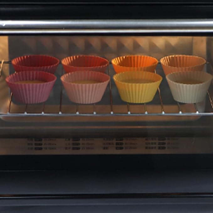 Large Silicone Muffin Cups, 12 Pack Reusable Cupcake Liners 3.54inch Baking Cups Jumbo Size Cake Molds, BPA Free, Dishwasher Safe