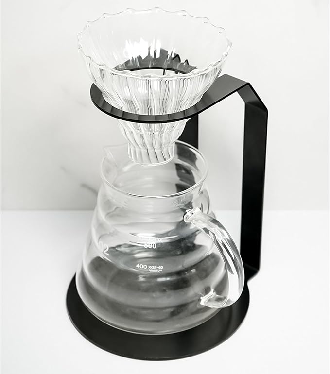 Tissting Pour Over Coffee Station Iron Pour Over Coffee Stand Dripper Rack Coffee Filter Holder for Home Cafe Office Black(18.3x14.4x14cm/7.2x5.7x5.5in)