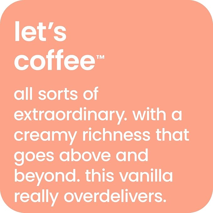 happy coffee canned vanilla latte, 11 oz. cans, 12 pack, notes of marshmallow & comfort, 100% arabica beans, no artificial flavors or sweeteners