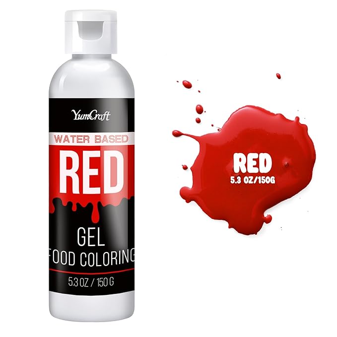 Food Coloring Gel - Vibrant Color Gel Food Coloring for Cake Decorating, Baking, Easter Egg, Icing - Tasteless Food Color Dye for Fondant, Cooking, Slime, Airbrush (Red, 5.3oz)