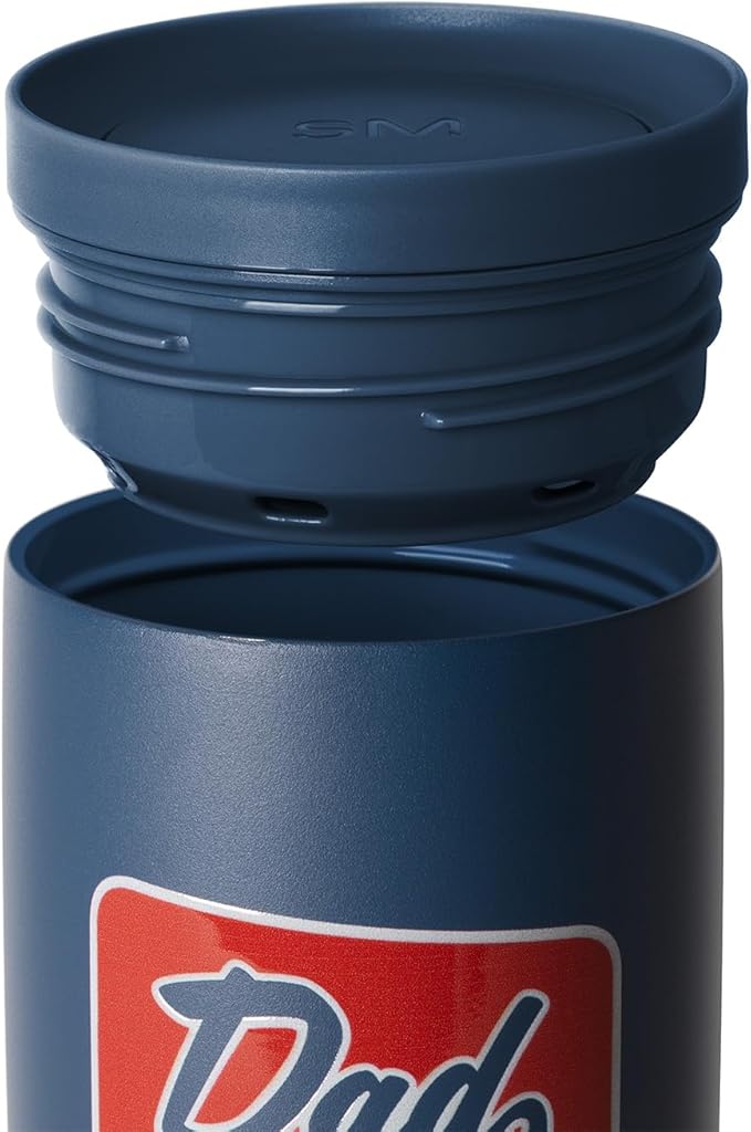 Simple Modern Father's Day Signature Voyager | 16oz Travel Coffee Mug Tumbler with 360° Lid | Gifts for Dad, Him | Ceramic-Lined Insulated Stainless Steel Cold Brew Iced Coffee Cup | Vintage Dad