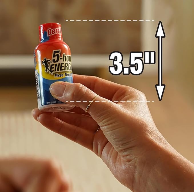5-hour ENERGY Shots Regular Strength, Berry Flavor, 30 Count, 1.93 Fl Oz, Sugar Free, Zero Calories, Amino Acids and Essential B Vitamins, Dietary Supplement, Feel Alert and Energized, 200 mg Caffeine