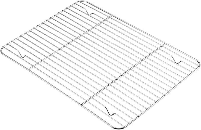 P&P CHEF Cooling Baking Rack Pack of 2, Stainless Steel Cooling Racks for Cooking Baking Roasting Grilling Drying, Dense Wires & Smooth Edge, Easy to clean, Silver, 11.6" x 9"