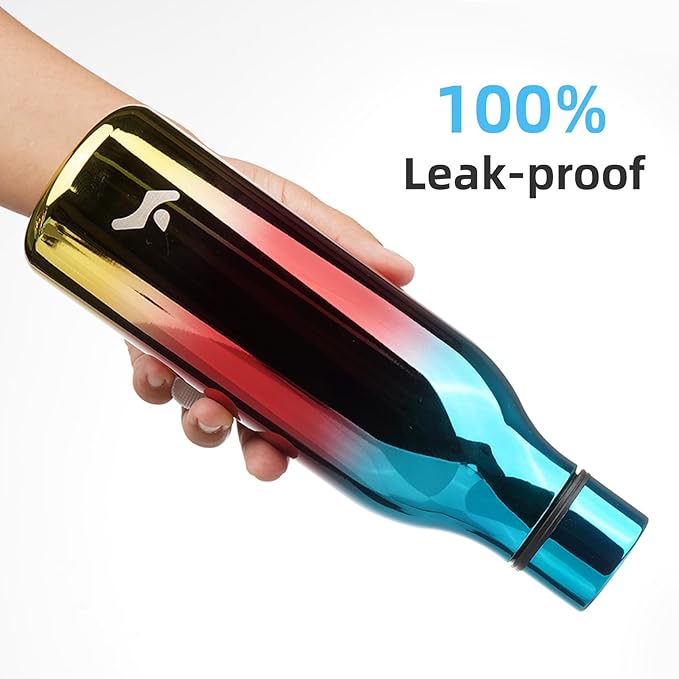 Insulated Water Bottle with Strap,18 oz Double Wall Stainless Steel Vacuum Bottles Metal Water Flask,Caribbean Sunrise