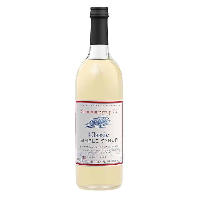 Sonoma Syrup Co. Classic Simple Syrup 25.4 fl oz | for Coffee, Cocktails, and Cooking | Hand Crafted in the USA