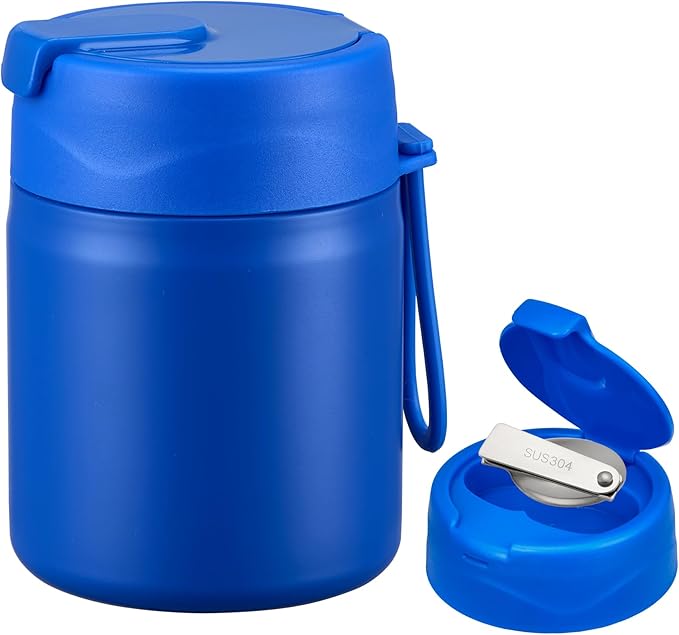 17oz Soup Thermo for Hot Food Kids,Insulated Food Jar with Spoon,Thermo Hot Food Lunch Container,Wide Mouth Leakproof Stainless Steel Lunch Box for School(Blue)