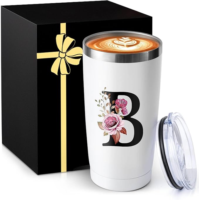 20 Oz Insulated Coffee Cup with Lid Car Tumbler Travel Mug Women Wife Girl Birthday Wedding Anniversary Her Unique Gift Over 15 16 18 19 20 21 25 30 40 50 55 60 65 70 Year Old Meaningful Custom Gifts