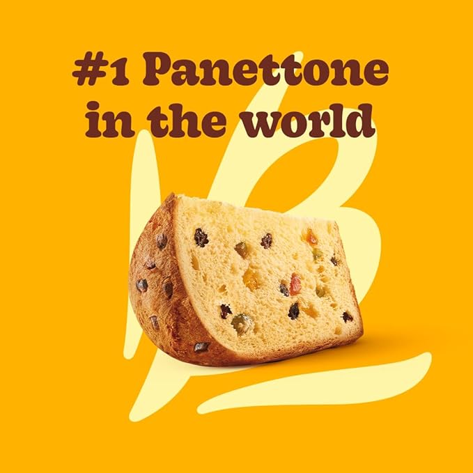 Bauducco Classic Panettone, 24.0 oz (Pack of 3) - Soft and Moist Holiday Cake with Candied Fruit and Raisins - Traditional Italian Slow Rise Dough Recipe