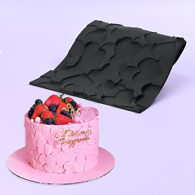 mostsom Silicone Lace Mold for Sugarcraft, Chocolate, Fondant, Resin, Soap & Clay Decorating Love Heart Pattern Molds for Cake, Cupcake & Dessert Modeling (B_ Love Heart)
