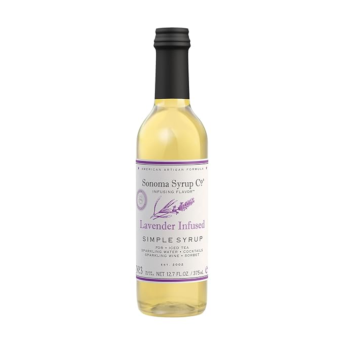 Sonoma Syrup Co. Lavender Infused Simple Syrup 12.7 fl oz | for Coffee, Cocktails, and Cooking | Hand Crafted in the USA
