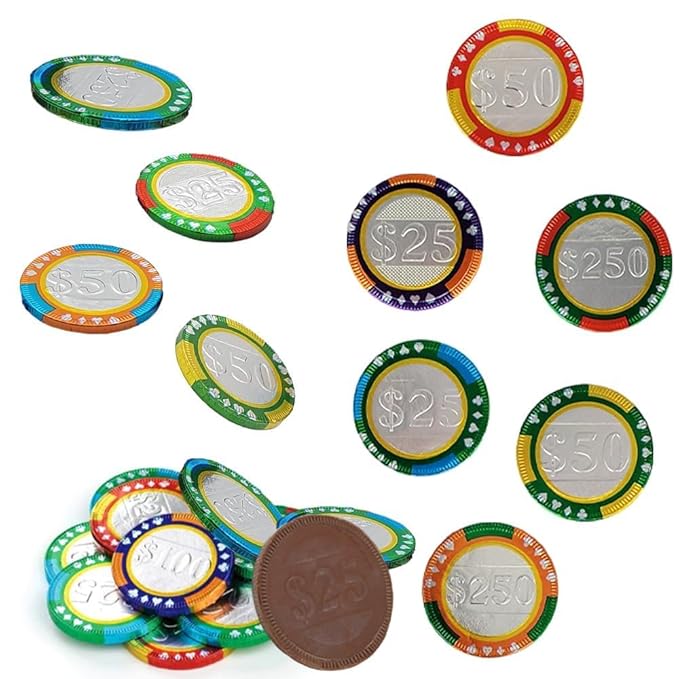 Fruidles Casino Poker Chips, Belgian Milk Chocolate Coins, Kosher Certified Dairy, Non GMO (1000-Pack)
